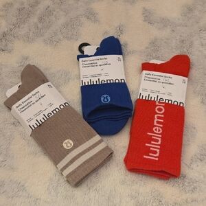 lululemon athletica Men's Socks - Vibrant Red, Classic Blue, Earthy Brown